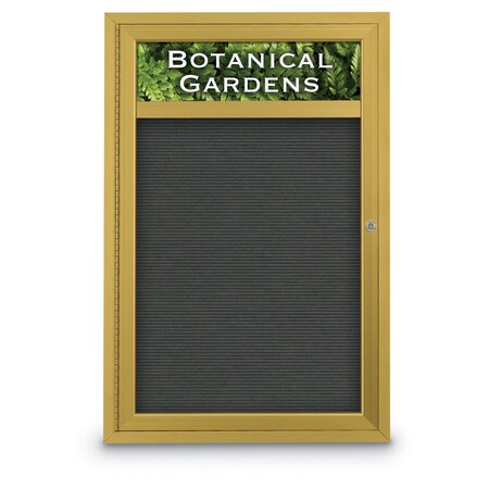 United Visual Products Indoor Enclosed Combo Board, 42"x32", Black Frame/Blue & Apricot UVCB4232B-BLUE-APRICOT